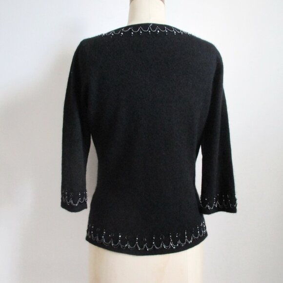 Vintage Black Beaded Cardigan - Picture 4 of 7
